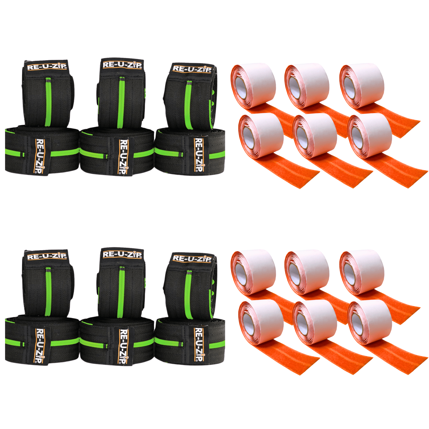 RE-U-ZIP INNOVATIVE DUST BARRIER SOLUTIONS Construction Green RE-U-ZIP® REUSABLE DUST BARRIER ZIPPER | 12-PACK
