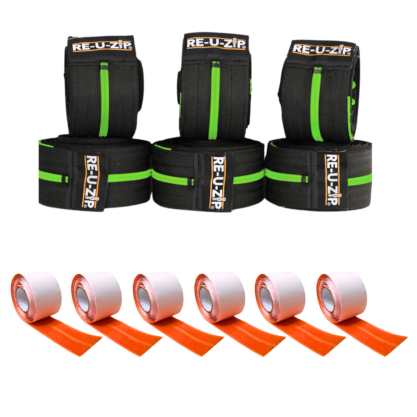 RE-U-ZIP INNOVATIVE DUST BARRIER SOLUTIONS Construction Green RE-U-ZIP® REUSABLE DUST BARRIER ZIPPER | 6-PACK