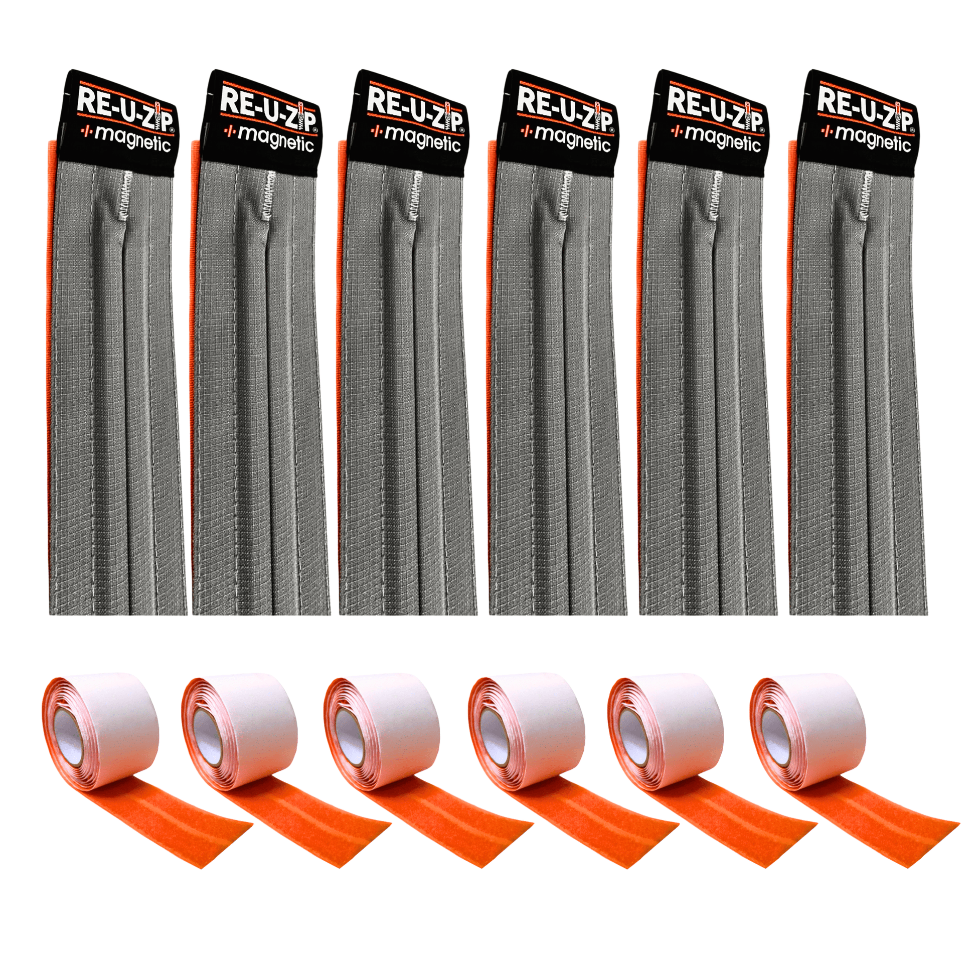 RE-U-ZIP INNOVATIVE DUST BARRIER SOLUTIONS Construction RE-U-ZIP® MAGNETIC ENTRY STRIP™ | 6-PACK