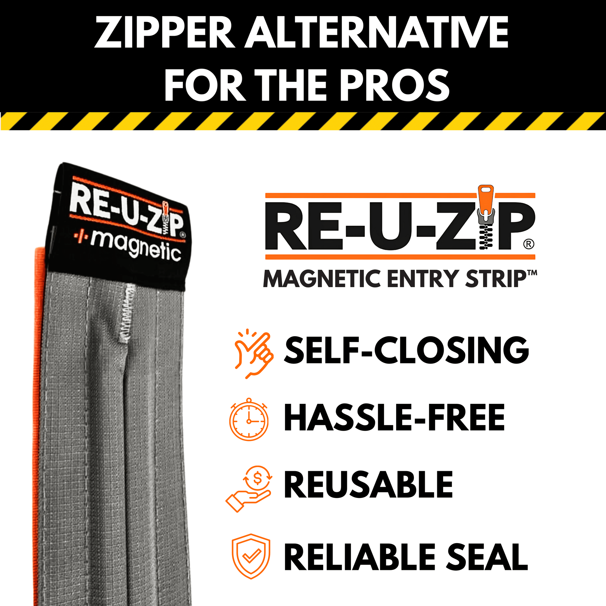 RE-U-ZIP INNOVATIVE DUST BARRIER SOLUTIONS Construction RE-U-ZIP® MAGNETIC ENTRY STRIP™ | STARTER KIT