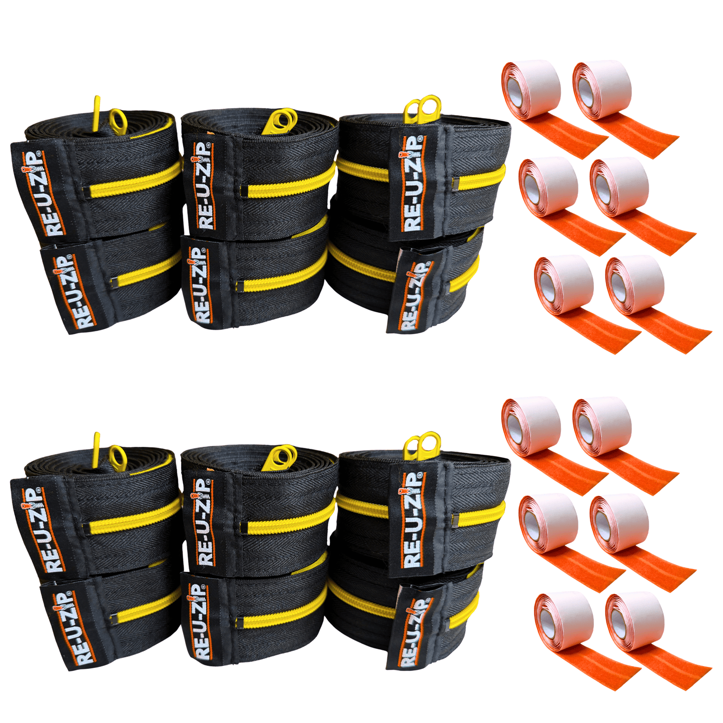 RE-U-ZIP INNOVATIVE DUST BARRIER SOLUTIONS Construction Yellow RE-U-ZIP® REUSABLE DUST BARRIER ZIPPER | 12-PACK