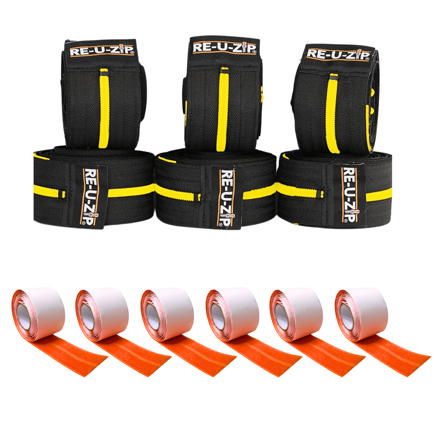 RE-U-ZIP INNOVATIVE DUST BARRIER SOLUTIONS Construction Yellow RE-U-ZIP® REUSABLE DUST BARRIER ZIPPER | 6-PACK
