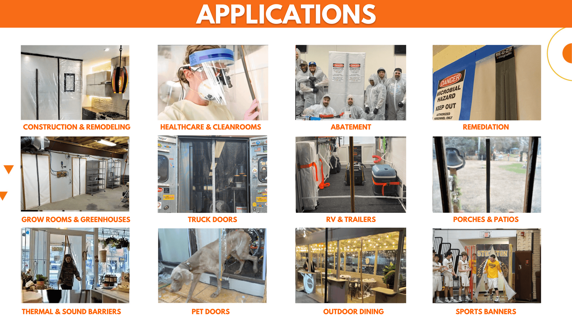 RE-U-ZIP INNOVATIVE DUST BARRIER SOLUTIONS Construction RE-U-ZIP™ Reusable Magnetic Entry Strip  |  3-Pack Bundle