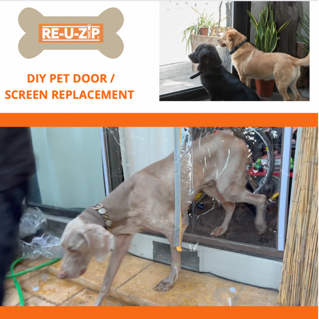 RE-U-ZIP TO THE RESCUE! 🐶 DIY SLIDING PATIO PET DOOR  |  SPECIAL USE CASE