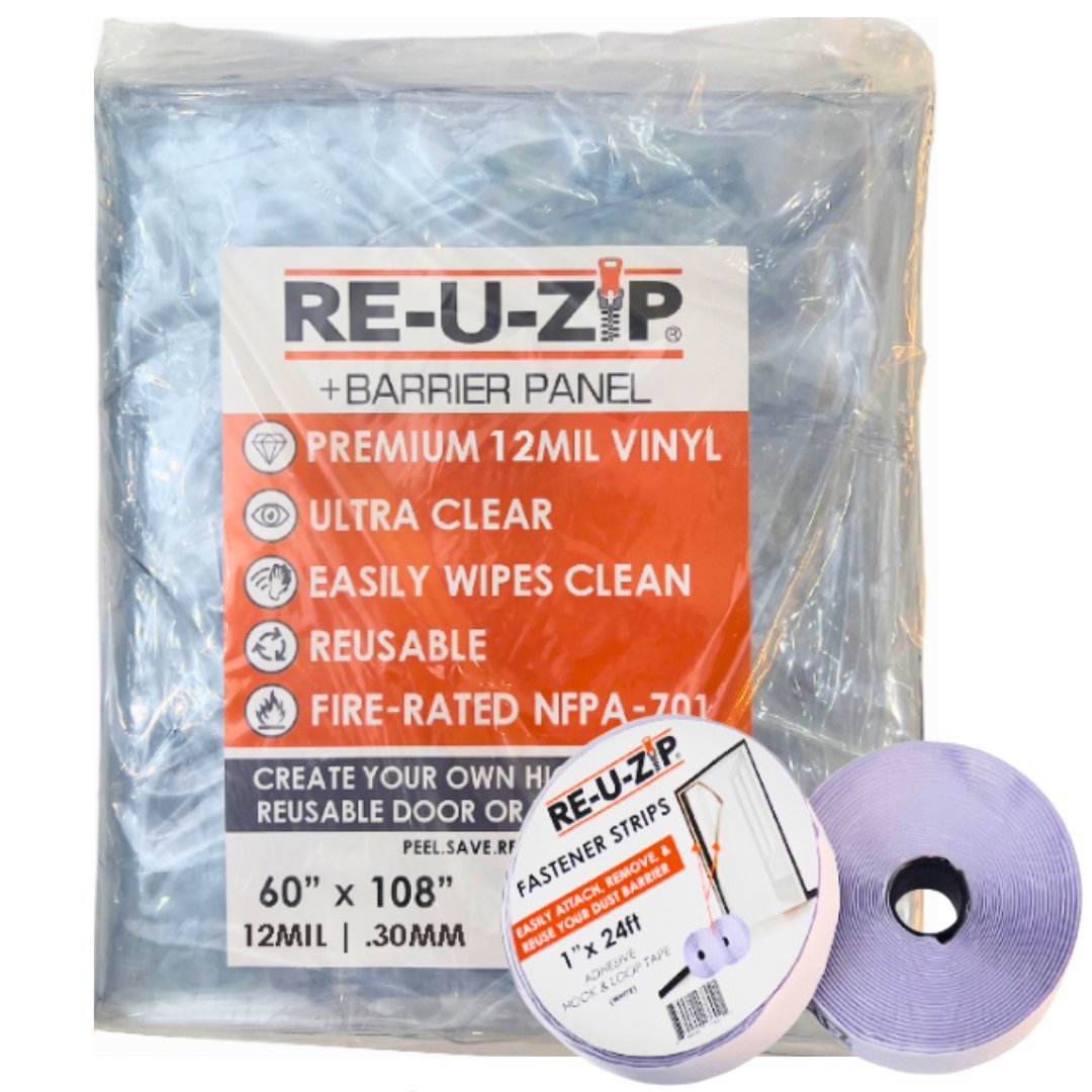 reuzip reusable dust barrier panels and door kits