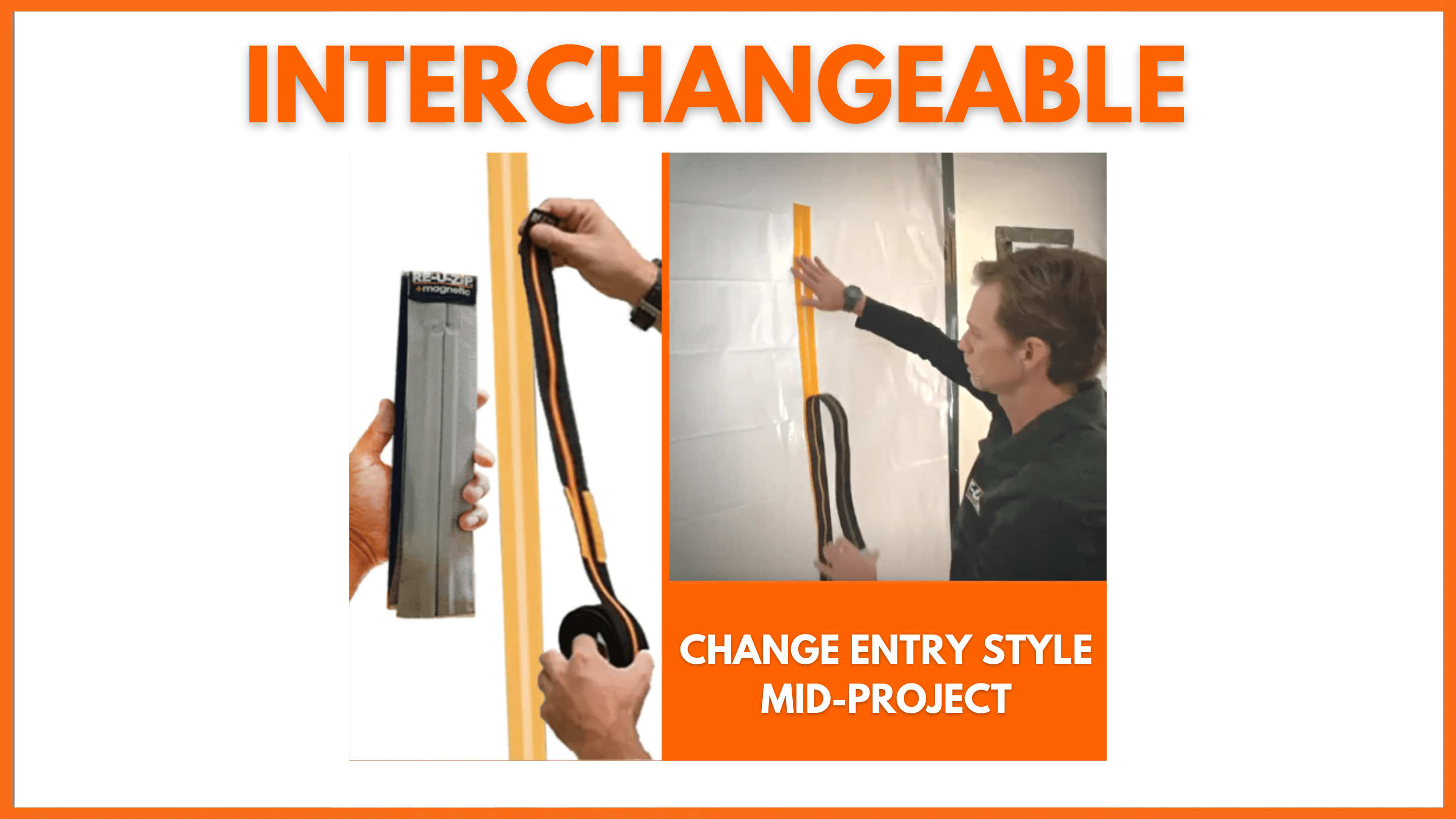 Cargar video: interchange between zipper and magnetic entry strip