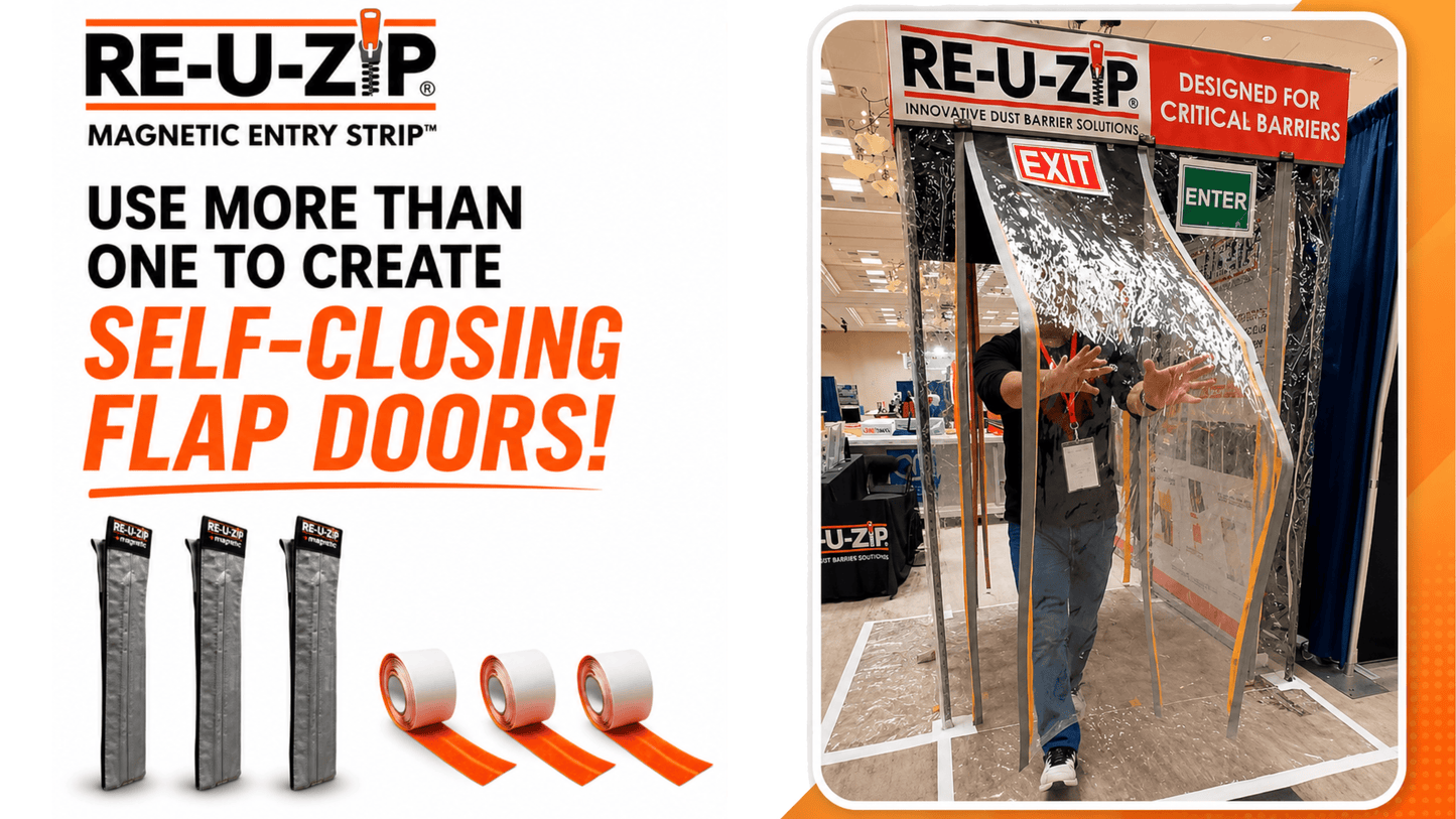 RE-U-ZIP® | DUST CONTAINMENT EVOLVED™ Construction RE-U-ZIP® Self-Closing Magnetic Entry Strip™ | Starter Kit