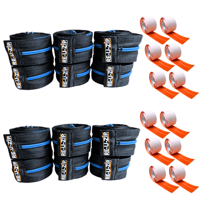 RE-U-ZIP INNOVATIVE DUST BARRIER SOLUTIONS Construction Blue RE-U-ZIP® REUSABLE DUST BARRIER ZIPPER | 12-PACK