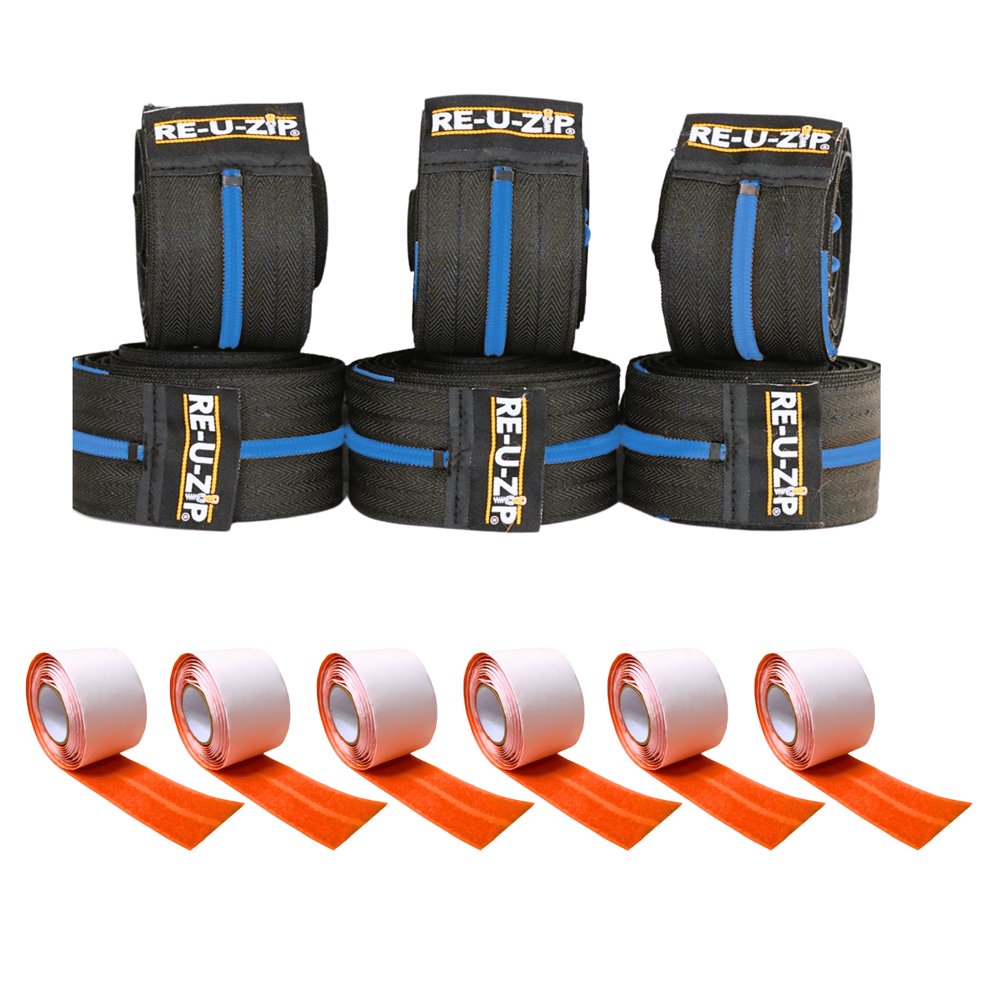 RE-U-ZIP INNOVATIVE DUST BARRIER SOLUTIONS Construction Blue RE-U-ZIP® REUSABLE DUST BARRIER ZIPPER | 6-PACK