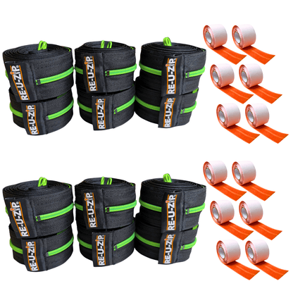 RE-U-ZIP INNOVATIVE DUST BARRIER SOLUTIONS Construction Green RE-U-ZIP® REUSABLE DUST BARRIER ZIPPER | 12-PACK