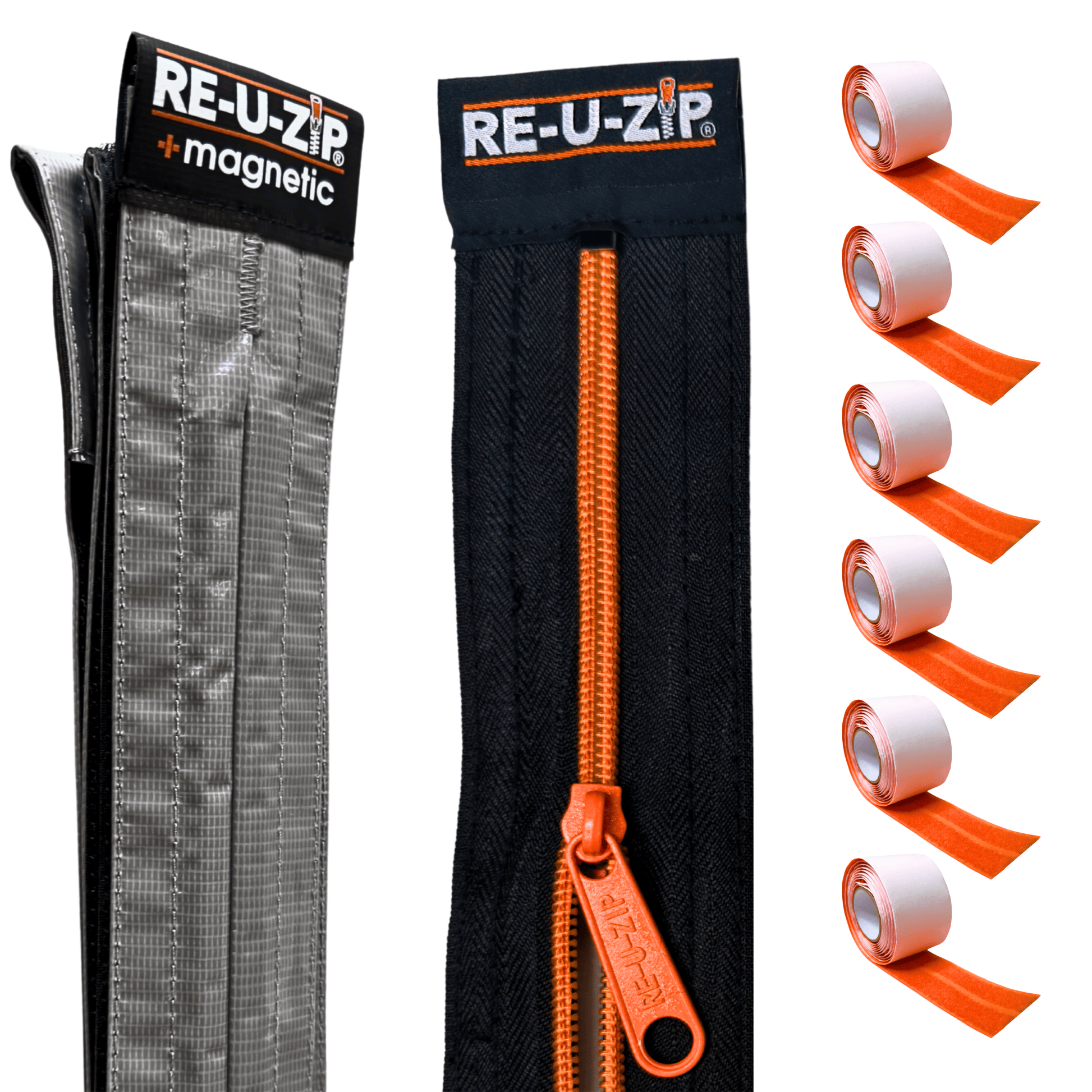RE-U-ZIP INNOVATIVE DUST BARRIER SOLUTIONS Construction RE-U-ZIP® MAGNETIC ENTRY STRIP™ + DUST BARRIER ZIPPER | STARTER KIT