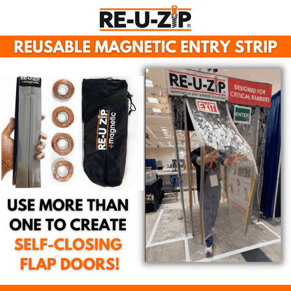 RE-U-ZIP INNOVATIVE DUST BARRIER SOLUTIONS Construction RE-U-ZIP® REUSABLE MAGNETIC ENTRY STRIP™ | STARTER KIT