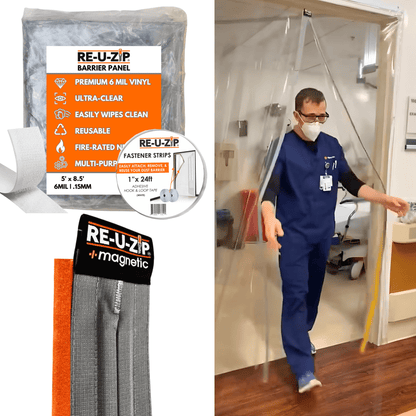 RE-U-ZIP INNOVATIVE DUST BARRIER SOLUTIONS Construction RE-U-ZIP® ULTRA-CLEAR MAGNETIC DOOR KIT | COMMERCIAL RE-U-ZIP® ULTRA-CLEAR MAGNETIC DOOR KIT