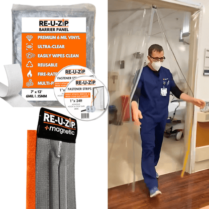 RE-U-ZIP INNOVATIVE DUST BARRIER SOLUTIONS Construction RE-U-ZIP® ULTRA-CLEAR MAGNETIC DOOR KIT | XL RE-U-ZIP® ULTRA-CLEAR MAGNETIC DOOR KIT
