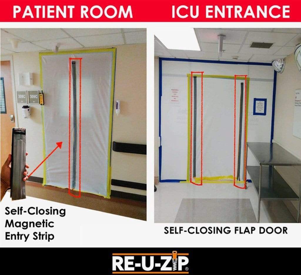 RE-U-ZIP DUST BARRIER SYSTEM Construction RE-U-ZIP™ MAGNETIC ENTRY STRIP | Self-Closing Dust Barrier Entry